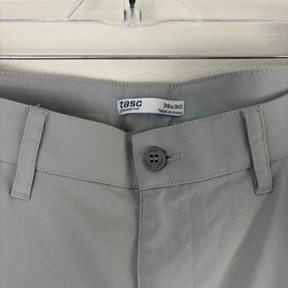 Tasc Performance Mens Gray Bamboo Blend Straight Fit Pants 36x30 Golf Athleisure